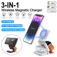 3 in 1 Magnetic Wireless Charging Stand For iPhone 15 14 13 Pro Max Wireless Charger For Watch 8 7 SE Airpods Fast Charge Holder