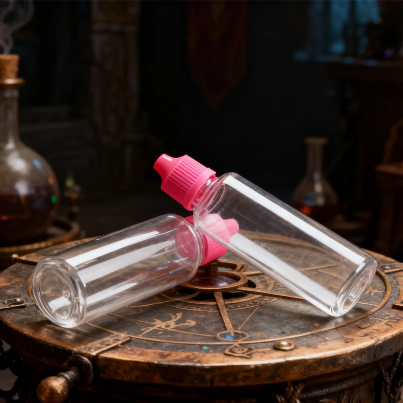 100Pcs Empty 3-120ml Mini Portable E Eye Liquid Dropper Bottles  Vape Oils Long Tip Cap Containers With Color Caps With Funnels
