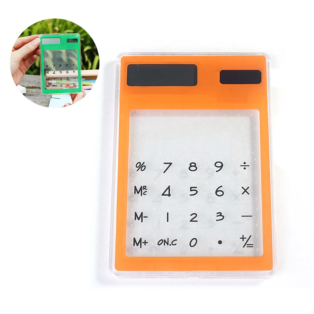 Solar Ultra Slim Touchscreen LCD 8 Digit Electronic Transparent Calculator Home Office Use Calculator офис полезно Office Useful