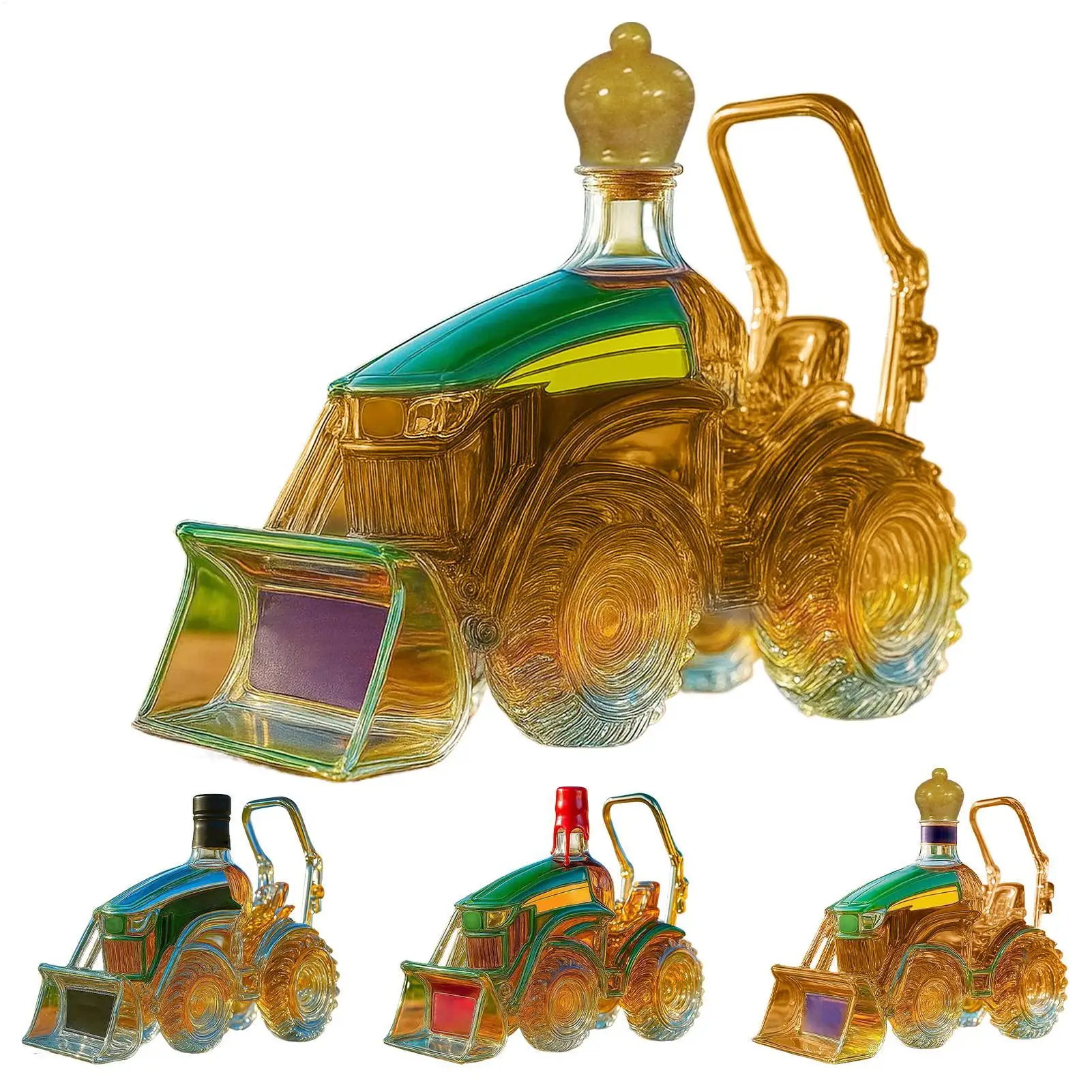 زجاجة الخمور الزجاجية برواري زجاجة النبيذ الإبداعية ثلاثية الأبعاد زجاجة النبيذ الزجاج الدورق تخزين لمحبي خزانة البار الديكور ويسكي #2