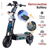 FLJ X14 10000W Fat Tire Electric Scooter with Top Fashion Design 14inch Off Road Waterproof Removeable Battery E Scooter