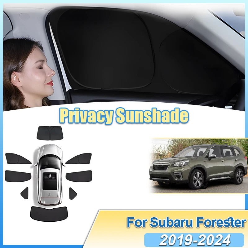 

Full Coverage Sunshade For Subaru Forester SK 2019-2024 Side Window Visors Privacy Cover Black Foldable Privacy Auto Accessories