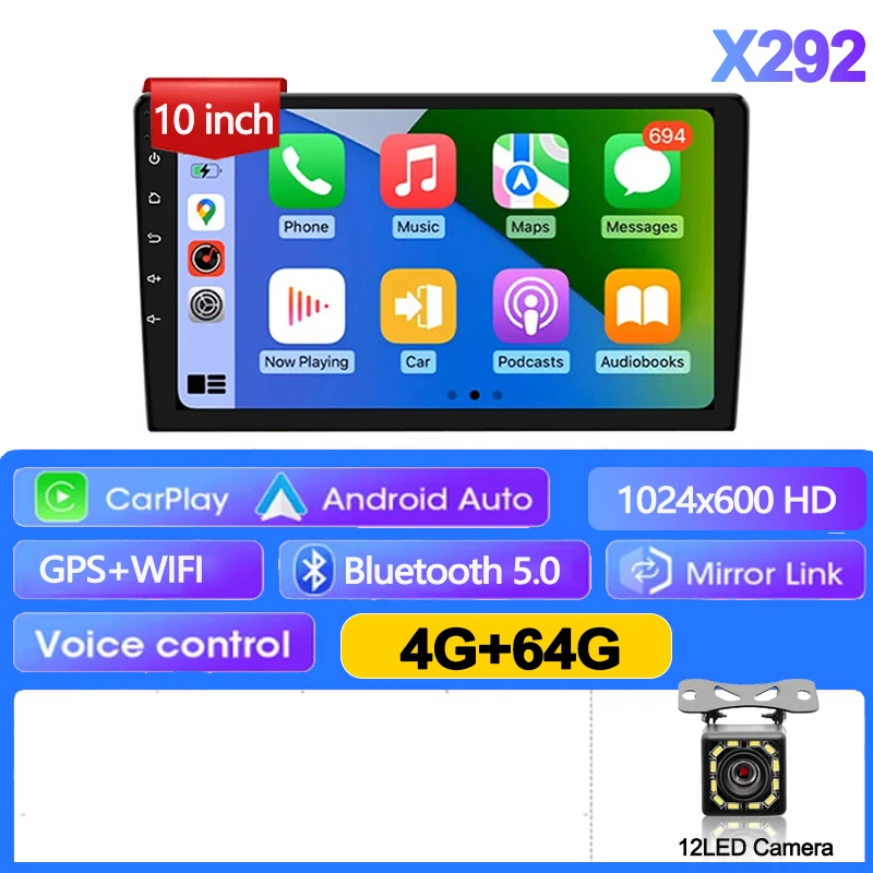 7/9/10 inch Universele Android 13 Autoradio 64G Autoradio android 2 Din autoradio GPS BT Centrale multimedia Slimme autosystemen