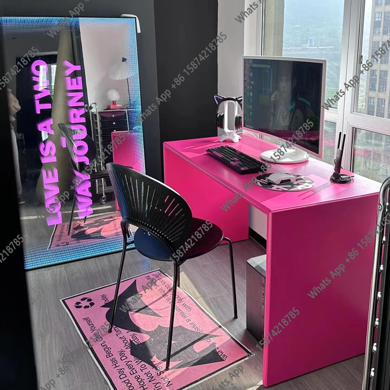 

Sm Small Apartment Office Computer Desk Designer Modern Minimalist Desk Color Dopamine Household