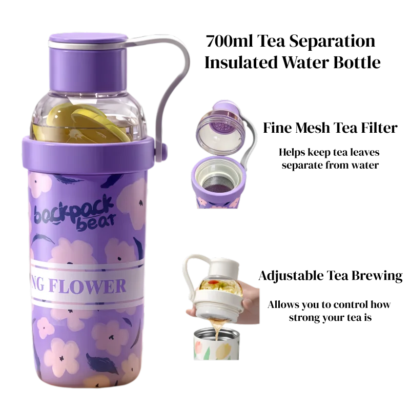 

600ML Stainless Steel Vacuum Flask Leak Proof Thermos One Hand Open Lid Portable Handle Sport Travel Water Bottle tea canister