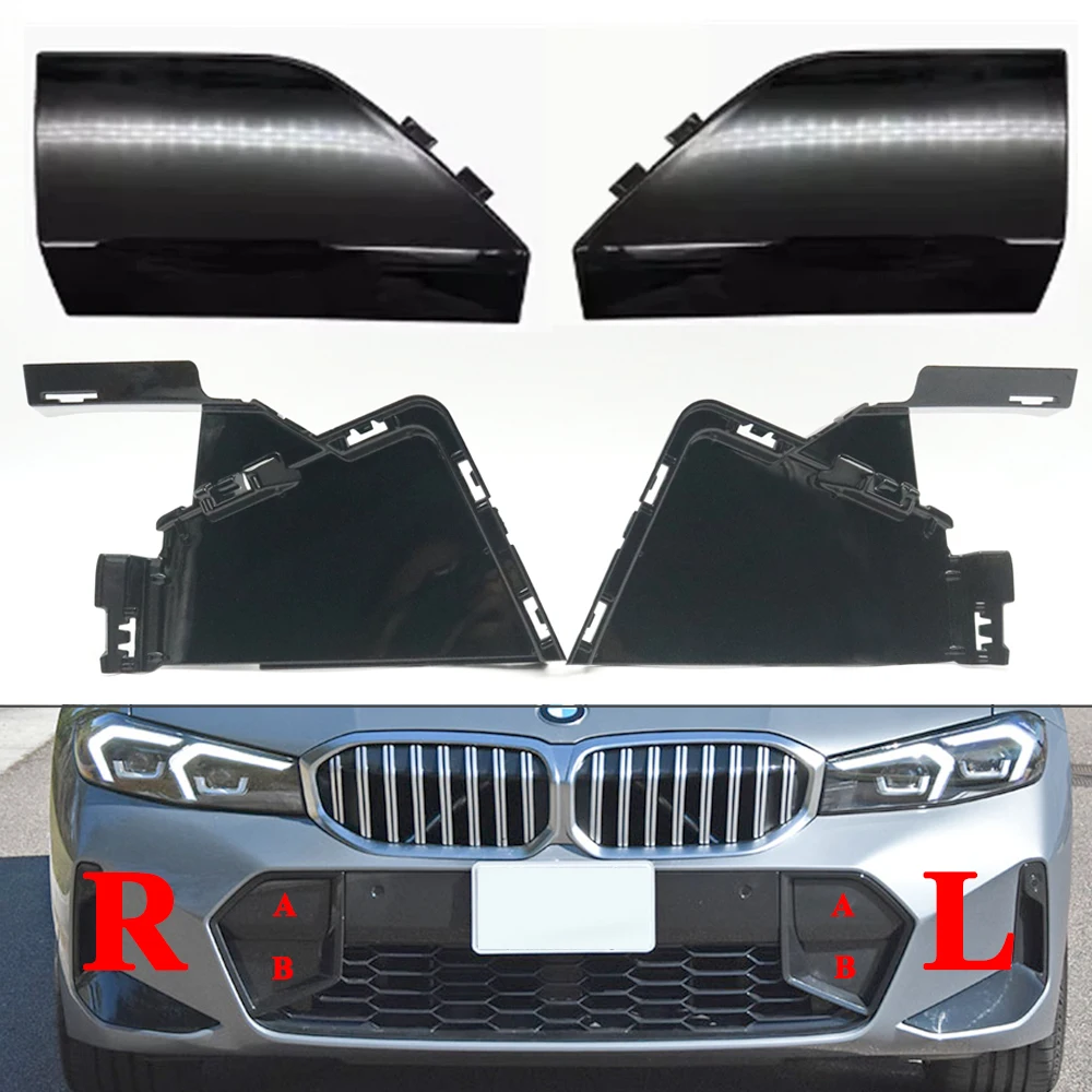 

For BMW 3 G20 G21 M340i 320i M Sport 2023-2025 Front Bumper Trailer Towing Hook Eye Cap Lid Grille Screen Air Intake Cover Plate