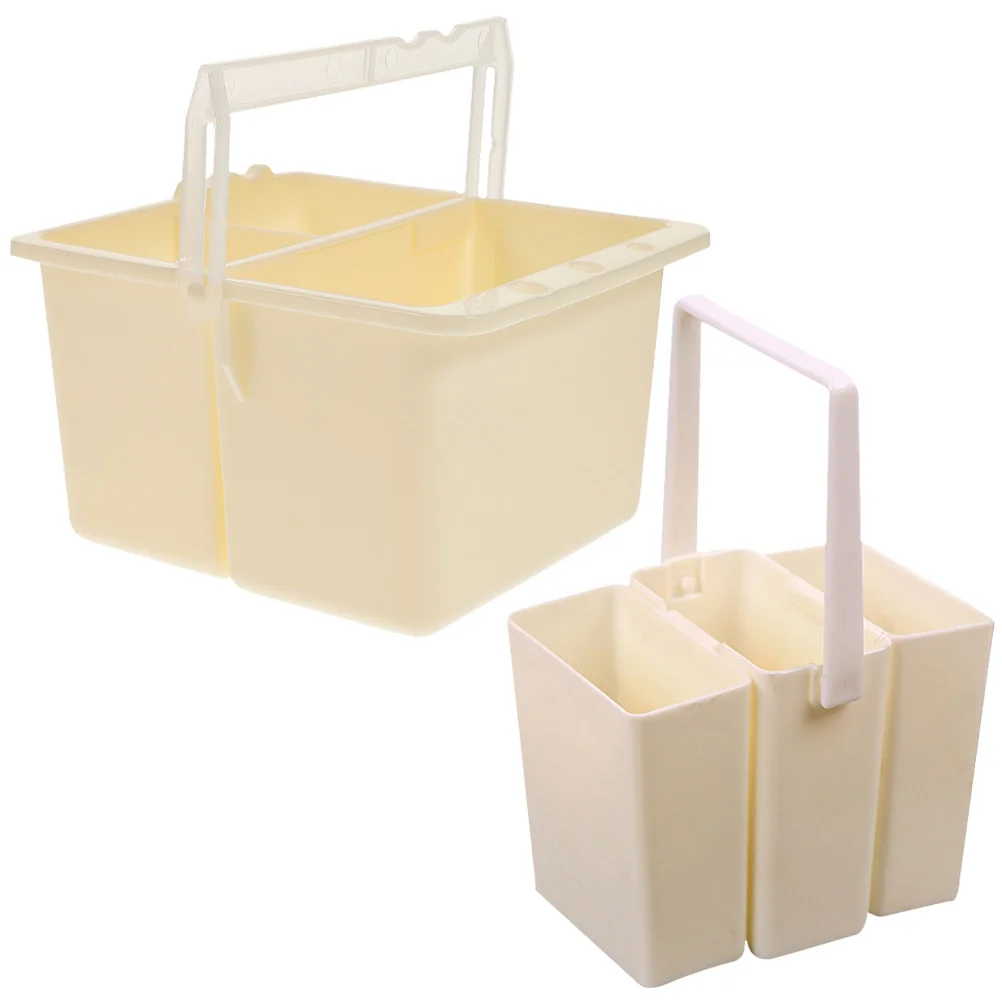 2 Pcs Combination Pen Washing Bucket Portable Brush Cleaner Cleaning School Holder Artist Tub Plastic Washer Paint