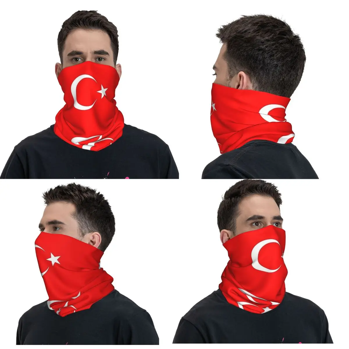 The Republic Of Turkey Flag Bandana Neck Gaiter Printed Mask Scarf Multifunction Cycling Scarf Hiking Fishing For Men Women