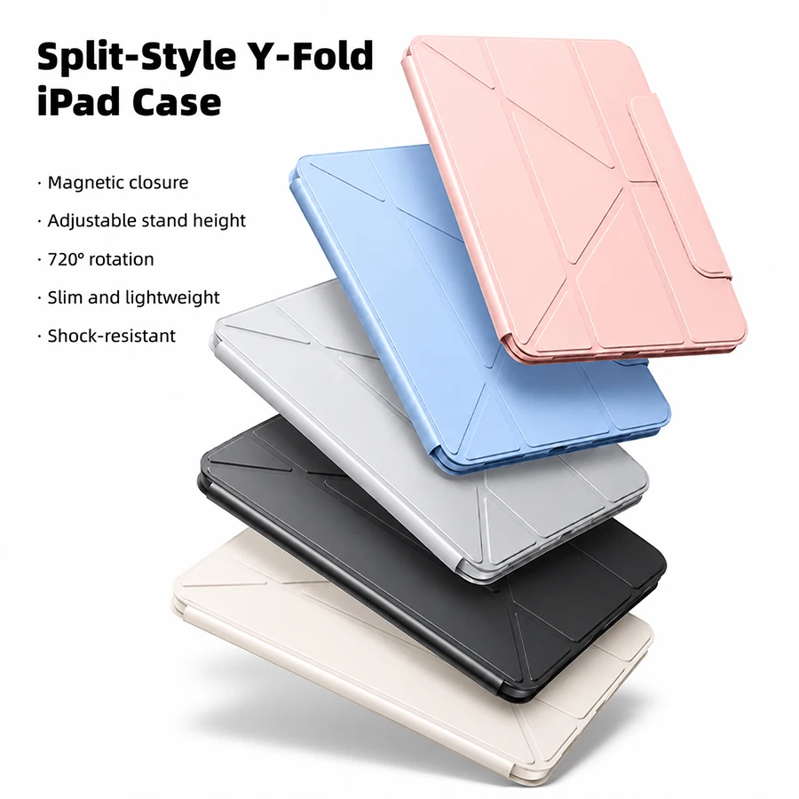 2-in-1 Detachable Magnetic ipad Case with Pencil Holder & Smart Stand, Auto Wake/Sleep Function, Compatible with ipad 11th/10th/9th/8th/7th/6th/5th Gen, ipad Air 11/13 Inch, ipad Pro 11/12.9/13 Inch, ipad Mini 6/7, A16/A17/M2/M3/M4 Chip Models
