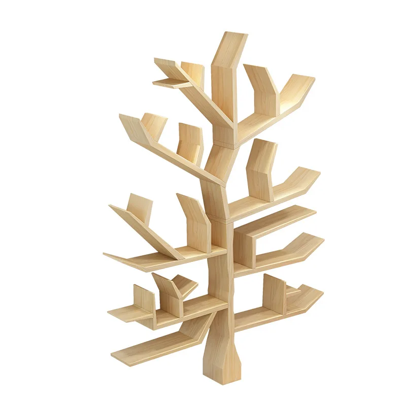 

Creative, solid wood, art, tree shape, bookshelf, storage, living room