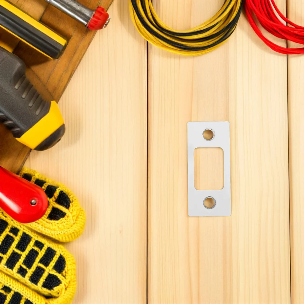 2pcs Lock Latch Guide Plate Stainless Steel Corner Strike Plate For Wooden Doors Home Office Security Door Hardware Backplate