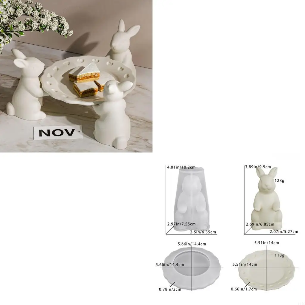 195C Reusable Heat Resistant Rabbit Tray Decorating Molds Easy Releasing Design
