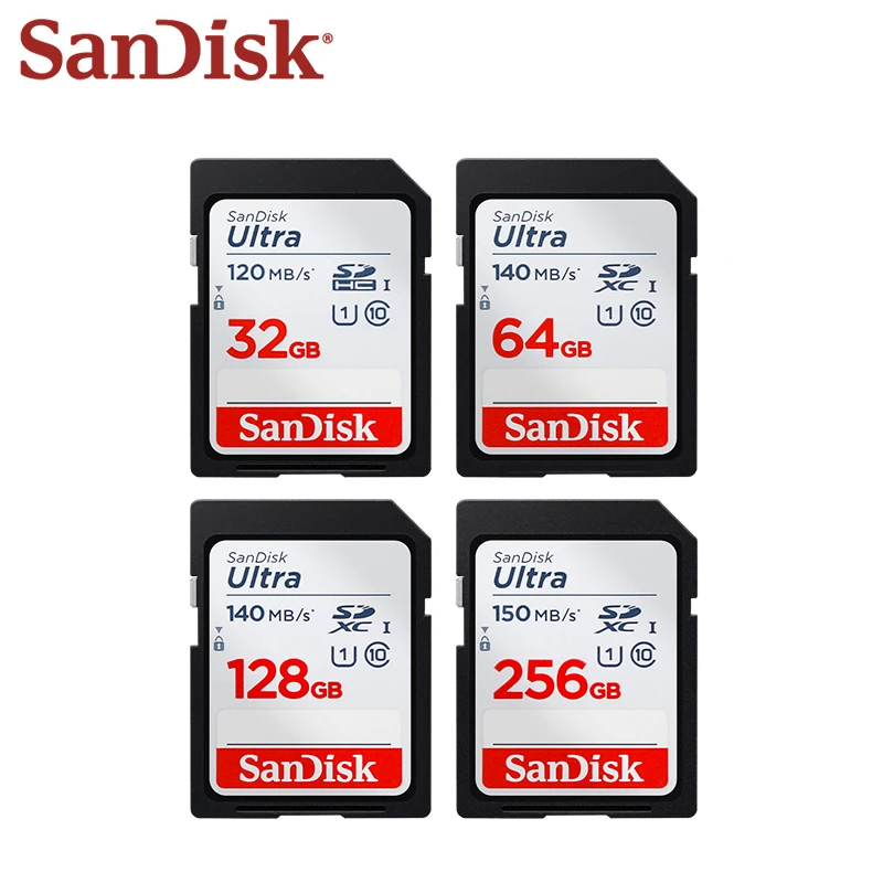 SanDisk SDHC 32GB SDXC 64GB 128GB 256GB 512GB بطاقة الذاكرة C10 U1 UHS-I بطاقة الكاميرا ماكس 150Mb/s 1080P للكاميرا الرقمية
