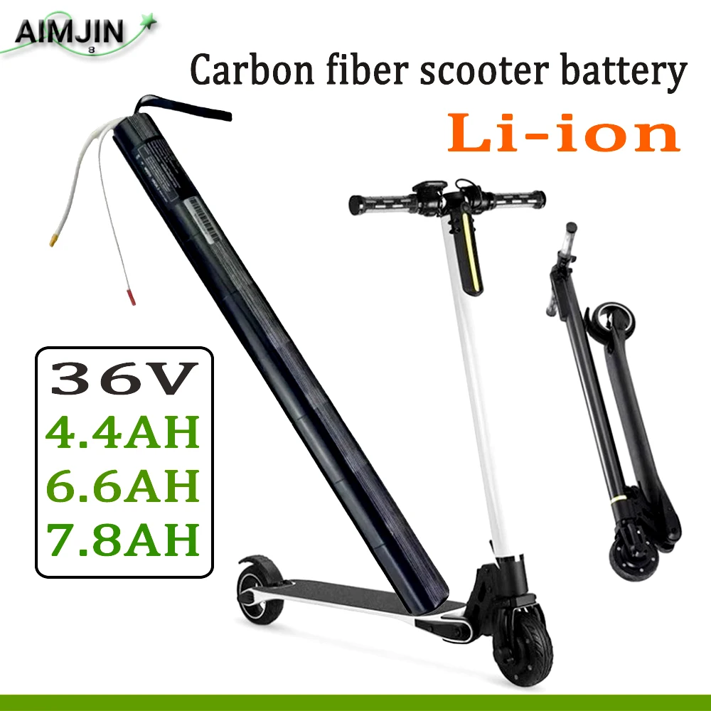 

18650 100% New BMS 24V 4.4/6.6/8.8/10.4Ah High capacity Scooter Carbon Fiber Lithium Battery Pack