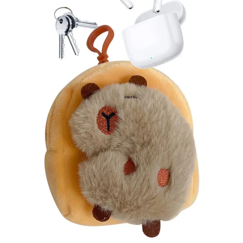 Capybara Purse Charm Cute Cord Storage Small Wallet Pendant Plush Capybara Pouch Bag For Birthday Children's Day Christmas