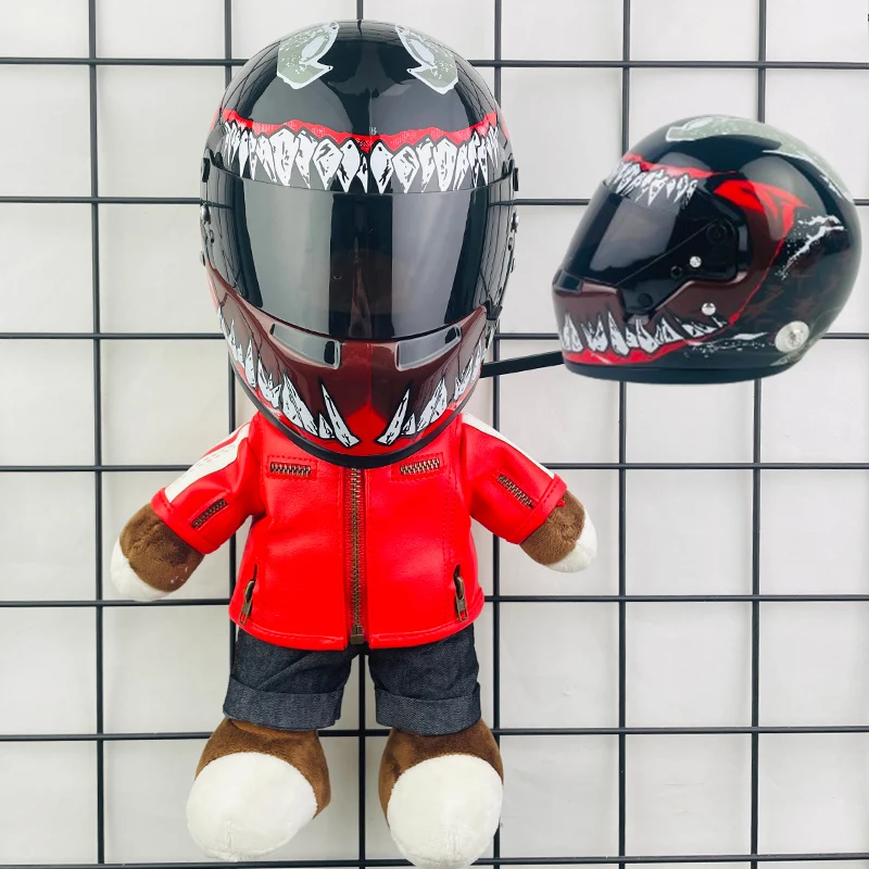 

Motorcycle bear helmet set cycling decoration trunk pendant mini toy pendant home ornament doll