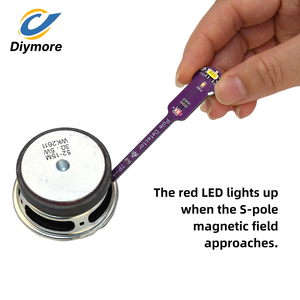 N/S Polarity Discrimination Module Magnetic Polarity Tester LED Indicator Handheld Magnetic Pole Detector CR1220 Battery