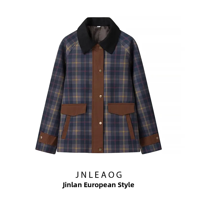 JNLEAOG Autunno delle nuove donne Faion Design Cheered Capispalla Versatile Sli Fibra di poliestere Lungo Sve Chiusura con bottoni Cappotto