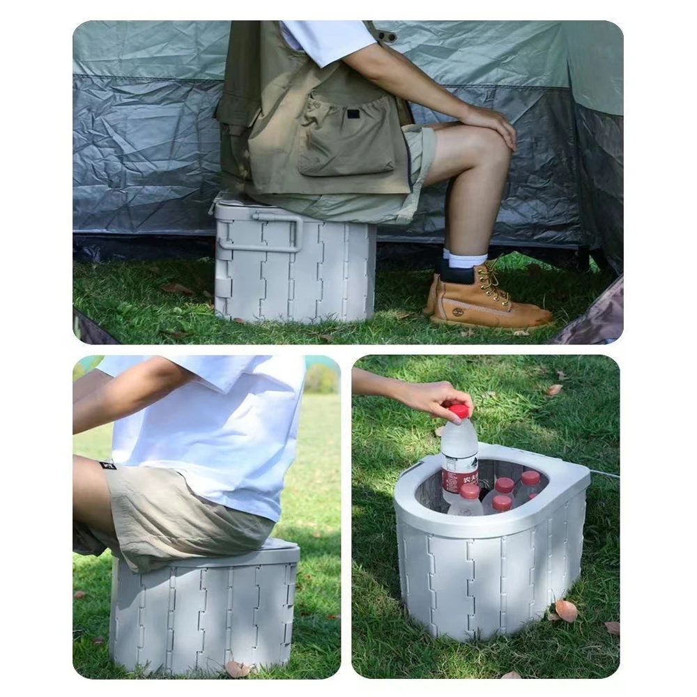 Travel Bucket Toilet Seat Portable Folding Toilet with Lid Emergency Toilet Car Folding Toilets Camping Toilet