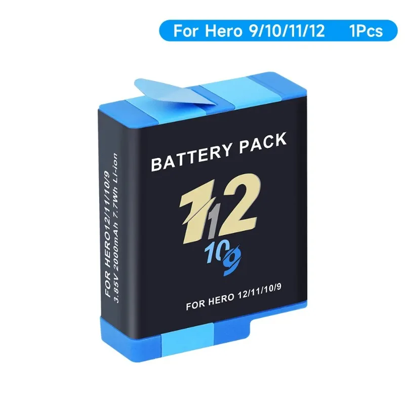 High-Performance 3.8V 1800mAh Rechargeable Battery for GoPro Hero 10 Camera Go Pro 11 9 Batteries Gopro Hero 12 Black Bateria