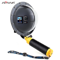 SOONSUN Dome Port for DJI Osmo Action 3/4/5 Camera Underwater Diving Dome Port Lens w/ Waterproof Case & Floating Grip Dome