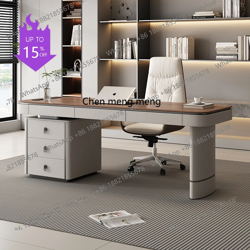 

X188 Italian Minimalist Desk Modern Light Luxury High-end Study Office Desk Designer Style Nordic Retro Computer Desk