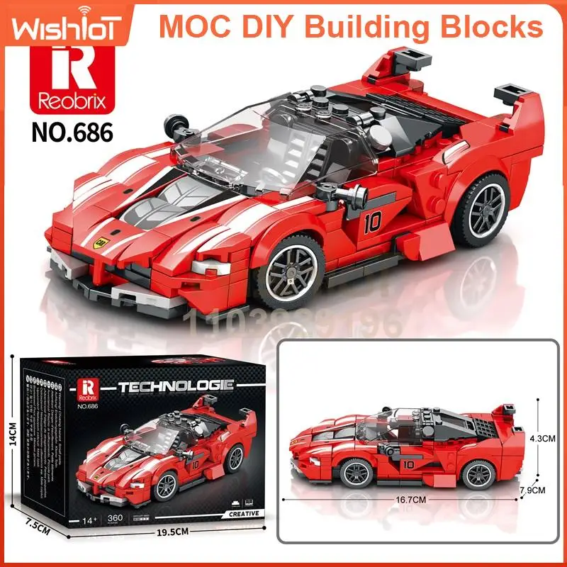 

360 шт. FXX-K 686 автомобильные строительные блоки MOC кирпичи высокотехнологичные идеи комплект игрушек коллекция DIY подарок для детей и взрослых