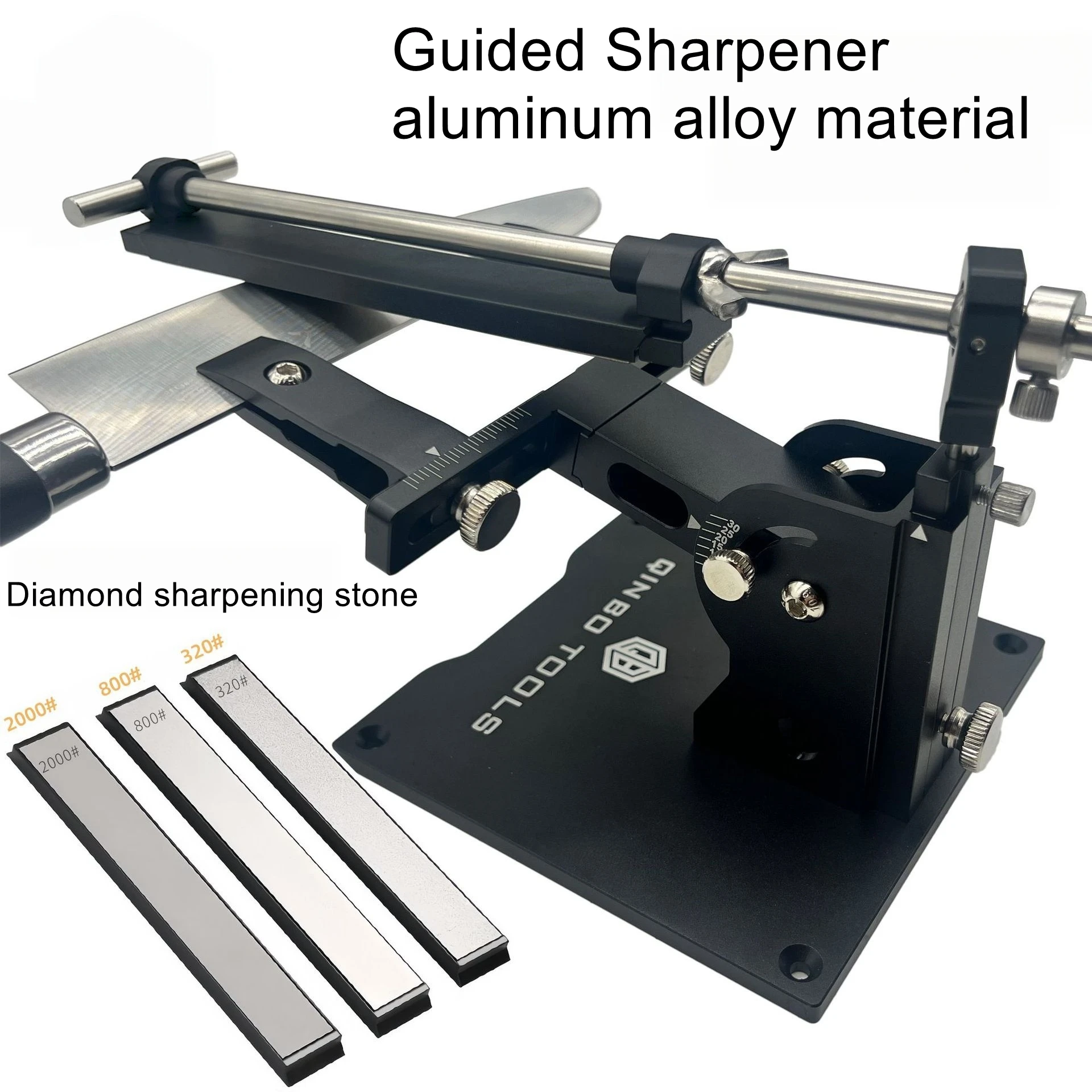 Professional Aluminum Fixed-Angle Knife Sharpener Set with Adjustable Angle Sharpening System