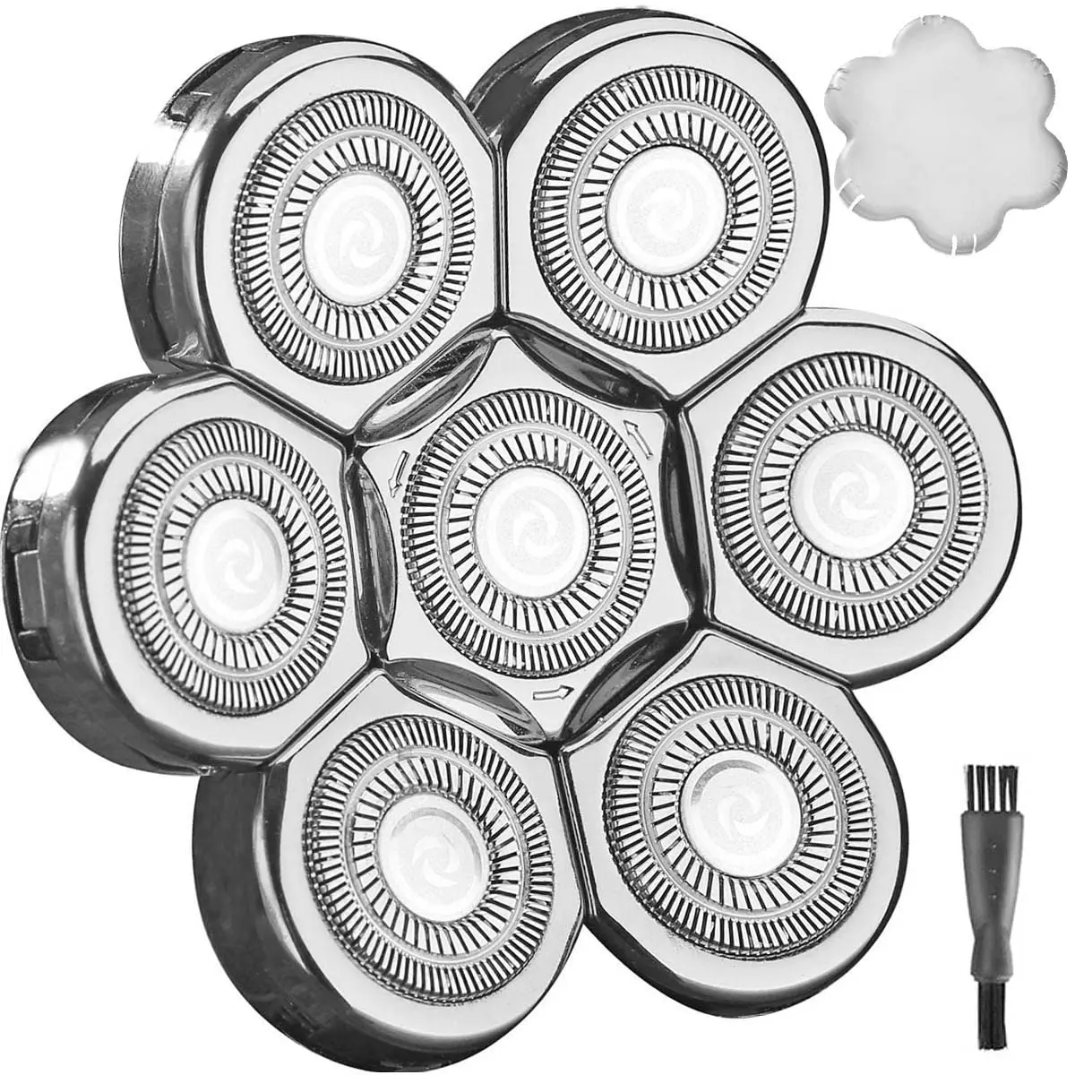 Electric Shaver Replacement Cutter Head 7D Floating Blades Wet And Dry for Men Beard Trimmer 1/2/3/4pcs Set