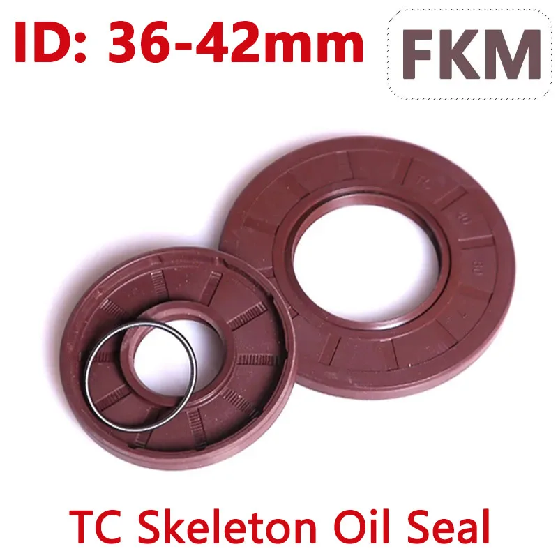 FKM Fluorine Rubber Skeleton TC Oil Seal ID 36 37 38 40 41 42mm High Temperature Washer Gasket Acid Resistance Abrasion