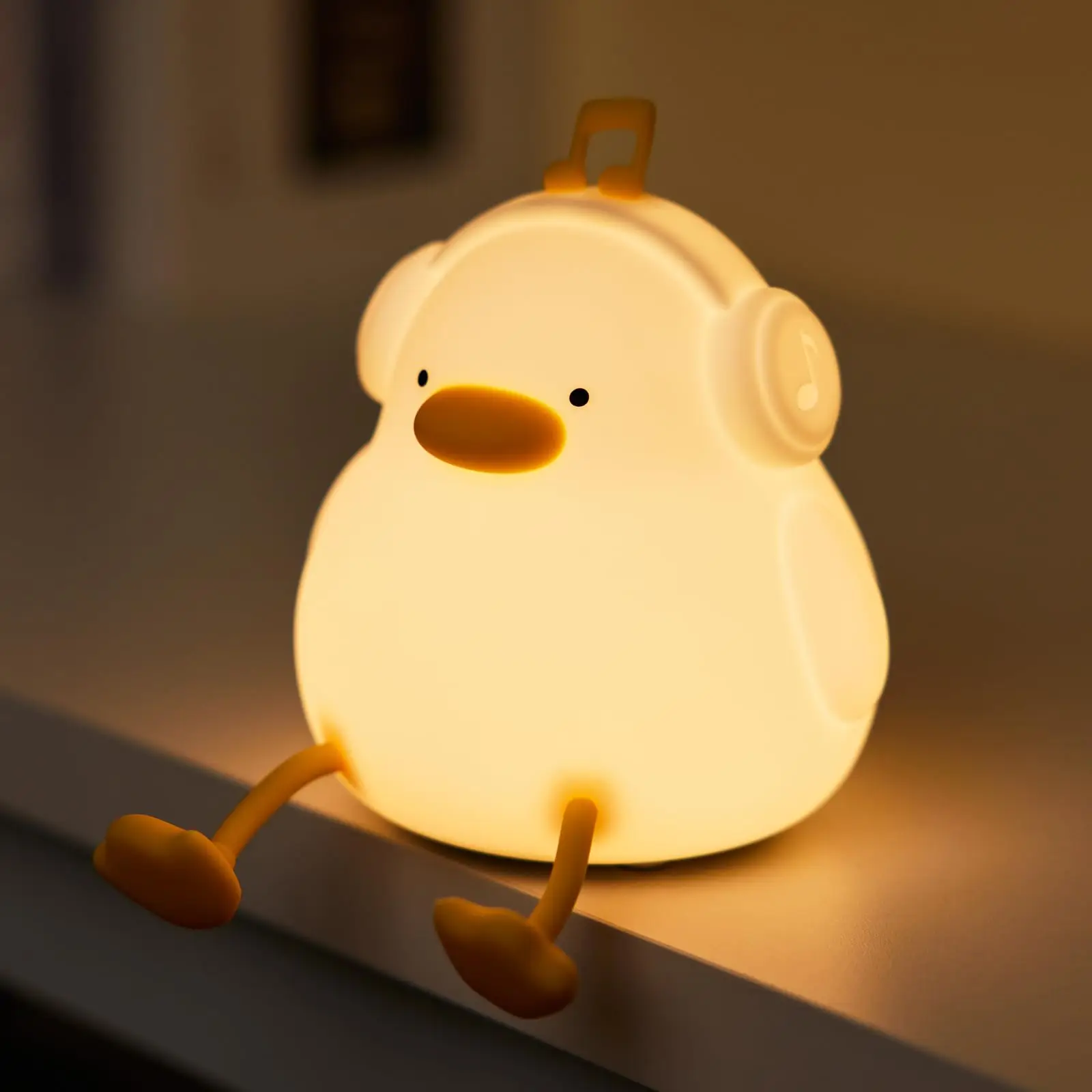 

Duck Night Light Silicone Dimmable LED Rechargeable Desk Lamp ,Kawaii Gifts for Birthday Xmas & Room Decor