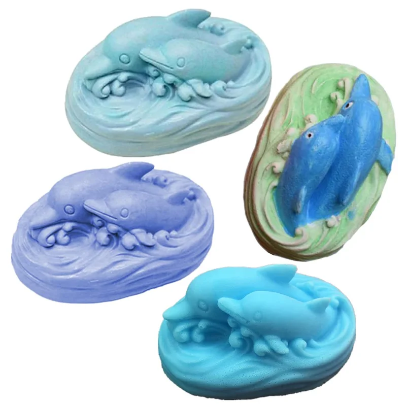 

3D Dolphin Silicone Mold Handmade Marine Animals Soap Gypsum Plaster Mould Desserts Cake Chocolate Baking Supplies Crafts Gifts