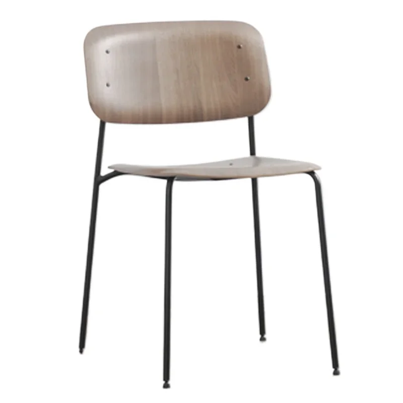 

Nordic simple modern dining chair designer chair ins Internet celebrity creative home solid wood wrought iron backrest