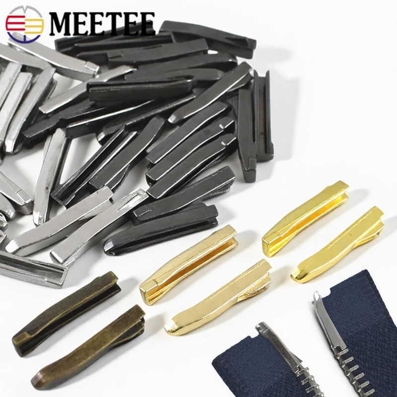 50/100/200Sets 3#5#8#10# Metal Zipper Bottom Stops Insertion Pins Box Repair Kit for Open End Jacket Bag DIY Sewing Accessories