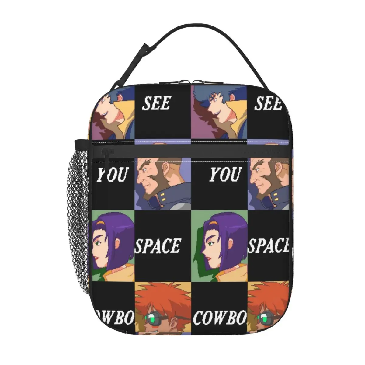

Custom Cowboy Bebop Anime Insulated Lunch Bags for School Office Food Cartoon Manga Resuable Thermal Cooler Bento Box Women Men
