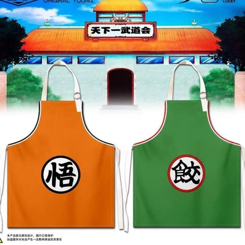 Delantal con estampado de dibujos animados de Dragon Ball, delantal de cocina con logo del rey Gohan de arroz frito, estilo japonés entre padres e hijos, envío rápido al por mayor