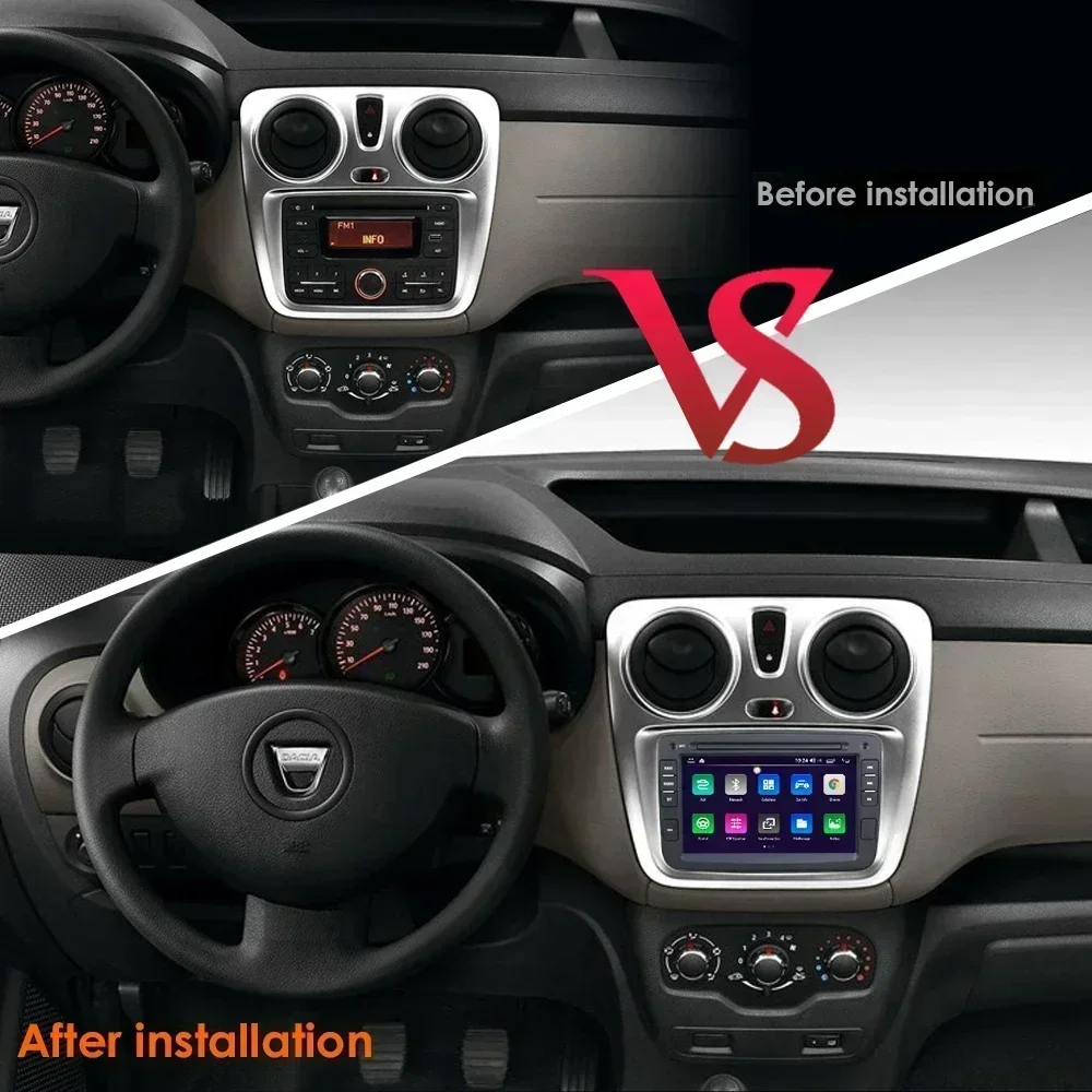 Radio con GPS para coche, reproductor Multimedia con Android, 8 + 128G, 2 Din, para Dacia, Sandero, Duster, Renault, Captur, Lada, Xray 2, Logan 2 2