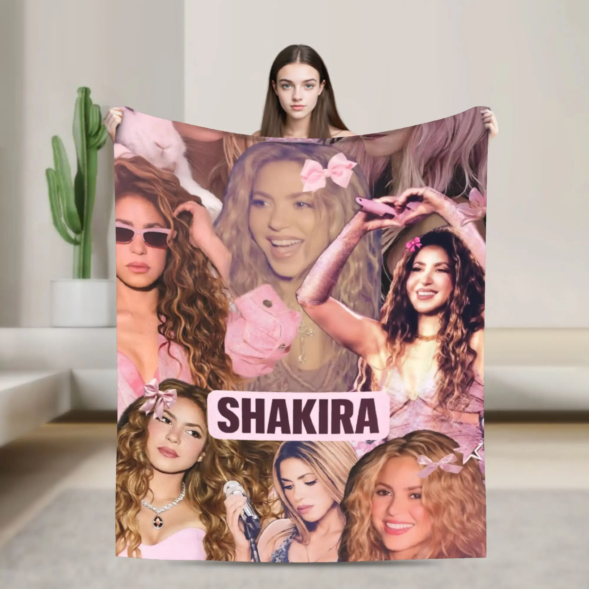 Shakira Singer Blanket Warm Cozy Fluffy  Throw Blankets for Couch 50x60 Inch Multi-size Bedspread