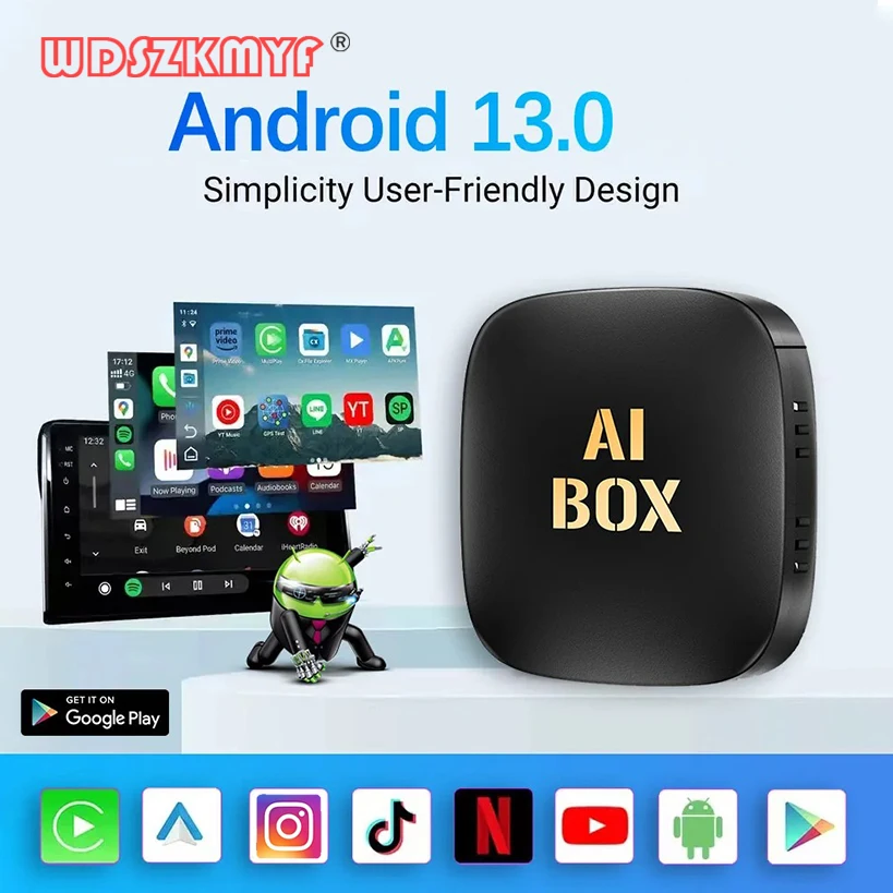 3 in 1 Smart Box Wireless Carplay Android Auto Adapter Wired to Wireless Android Auto Cars Smart Ai Box WiFi For Netflix Youtub