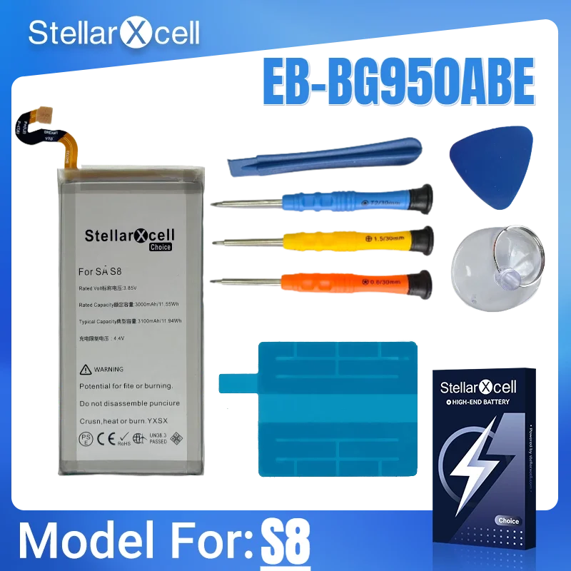 

StellarXcell-Choice-Battery Для Samsung S8 аккумулятор EB-BG950ABE Аккумуляторы + бесплатная замена аккумулятора для инструментов