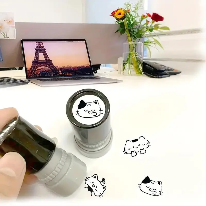●Cute Cartoon Black Kitten Stamp Lovely Shape Journal Stamps DIY Scrapbooking Decoration Collage Signets For Your Choice view 3