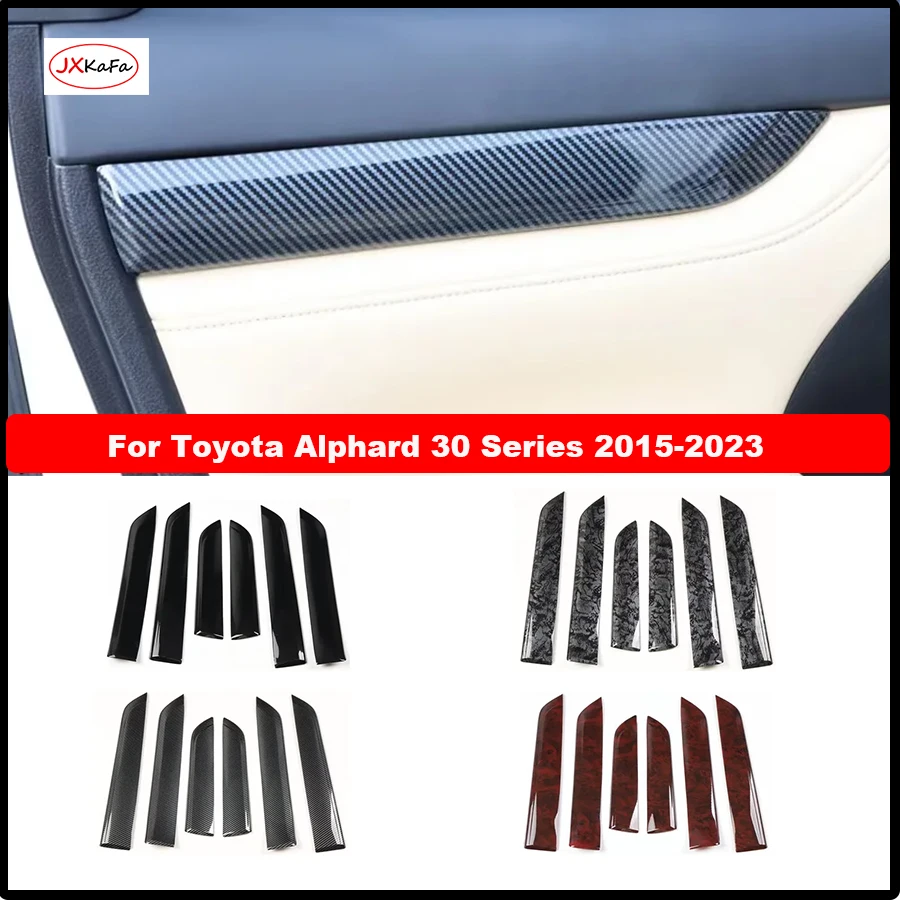 

Декоративные наклейки из АБС-пластика для дверных панелей автомобиля Toyota Alphard 30 серии 2015-2023, аксессуары для интерьера, 6 шт.