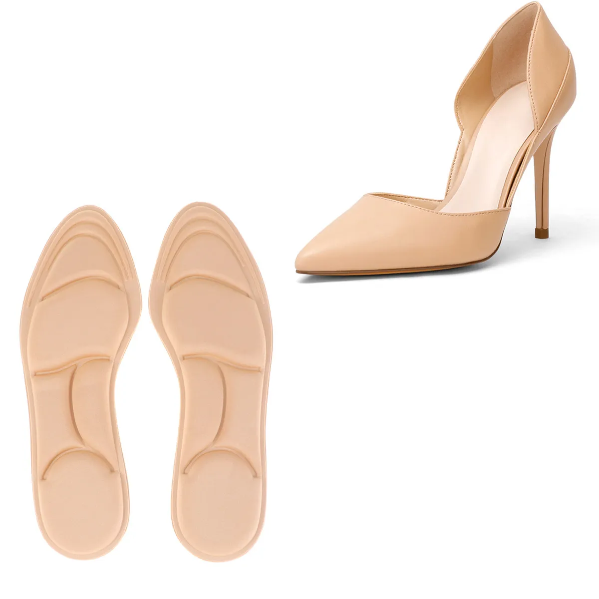 High Heel Insoles for Women – Cushioned Sponge Arch Support Inserts for Foot Pressure Relief & Dance Comfort