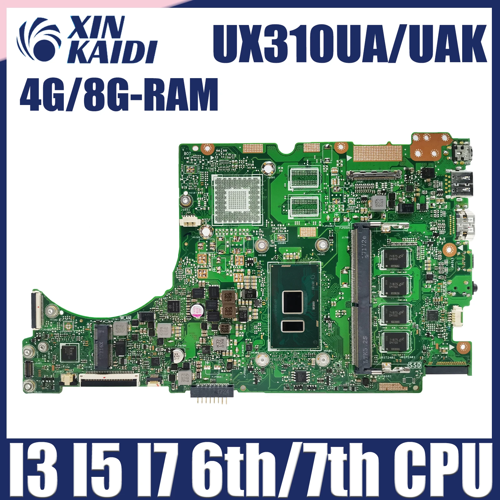 UX310UA Notebook Mainboard For ASUS UX310UV RX310U RX410U UX410UQK UX310UQK U3000U UX310U UX410UA UX410U Laptop Motherboard 14IN