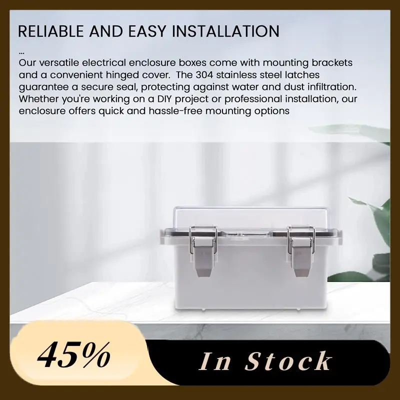 

A60Z Top Waterproof Outdoor Project ABS Plastic Junction Box Weatherproof Dustproof Enclosure With Hinged Cover, Mounting Plate