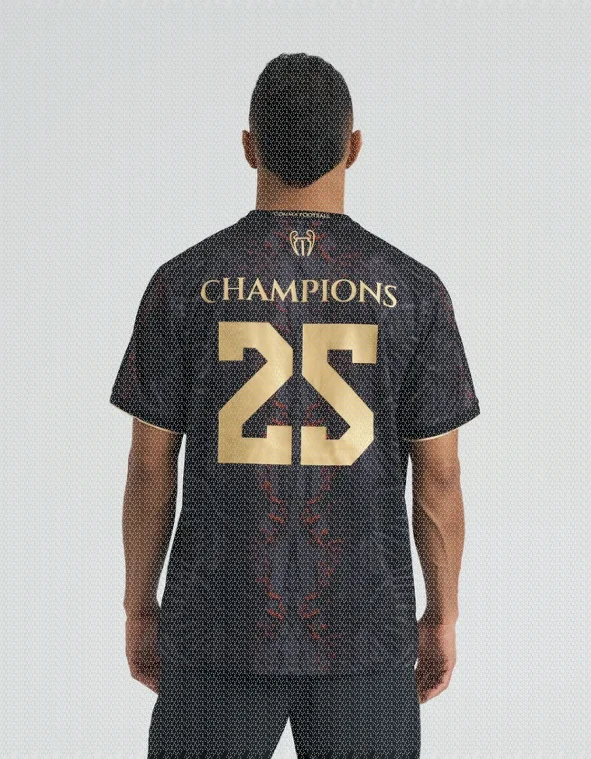 New Jersey, Sports Short Sleeved, Parisian Themed Black Gold Championship Concept Football Jersey