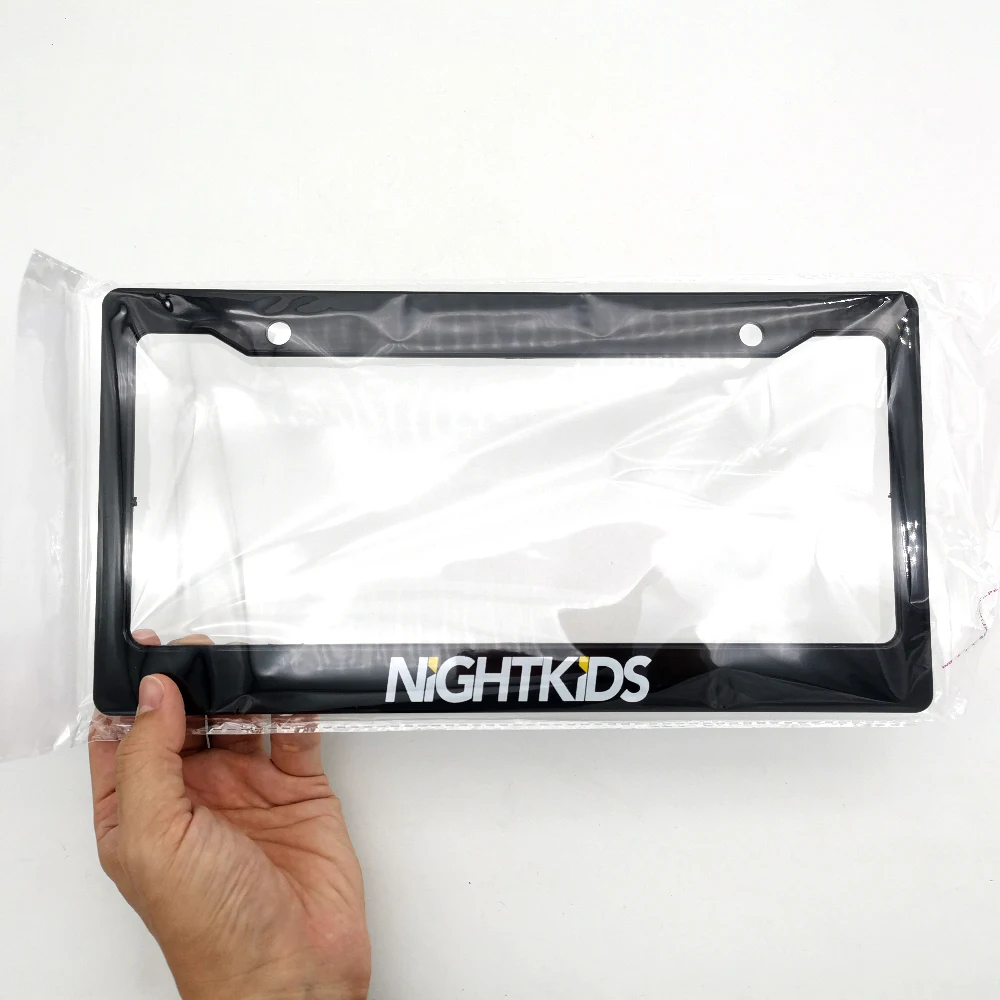 

1pc Car Styling Fashion Tags Night Kids Badge Car License Plate Frame USA Standard JDM style Auto Number Plate Frame Accessories