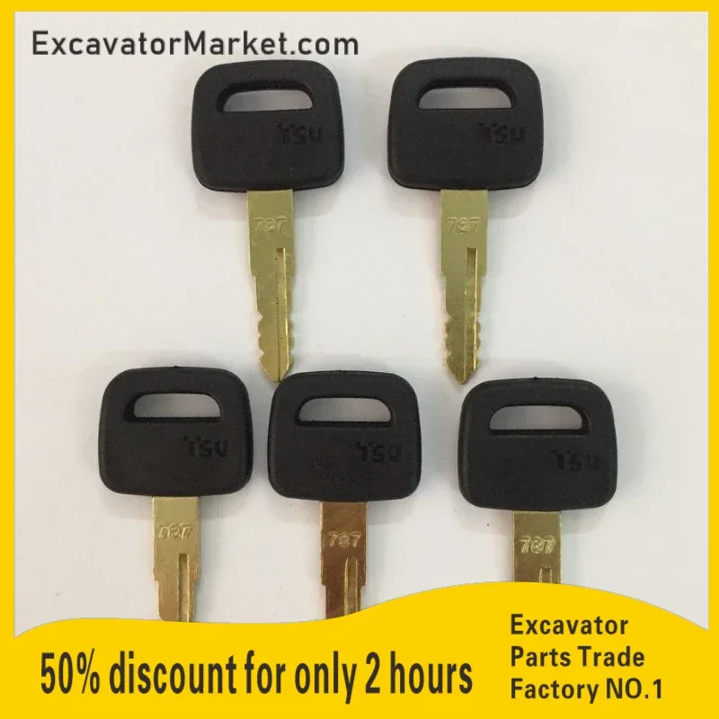 Excavator Accessories For Komatsu 5pcs 787 Ignition Key Excavator Dozer Loader Heavy Equipment