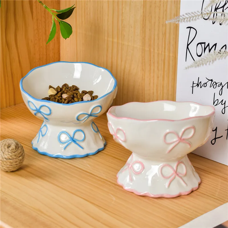 

Новая приподнятая миска для кошек, устойчивая, защищающая позвоночник питомца, прочная миска для кормления, поилка для котят, для кошек и собак