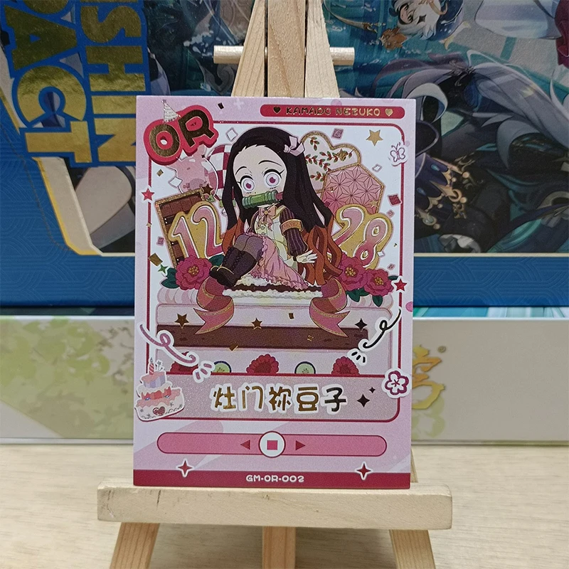 Anime demon slayer ou cartão kamado nezuko kanroji mitsuri kochou shinobu coleção cartões presente de aniversário de natal brinquedos das crianças
